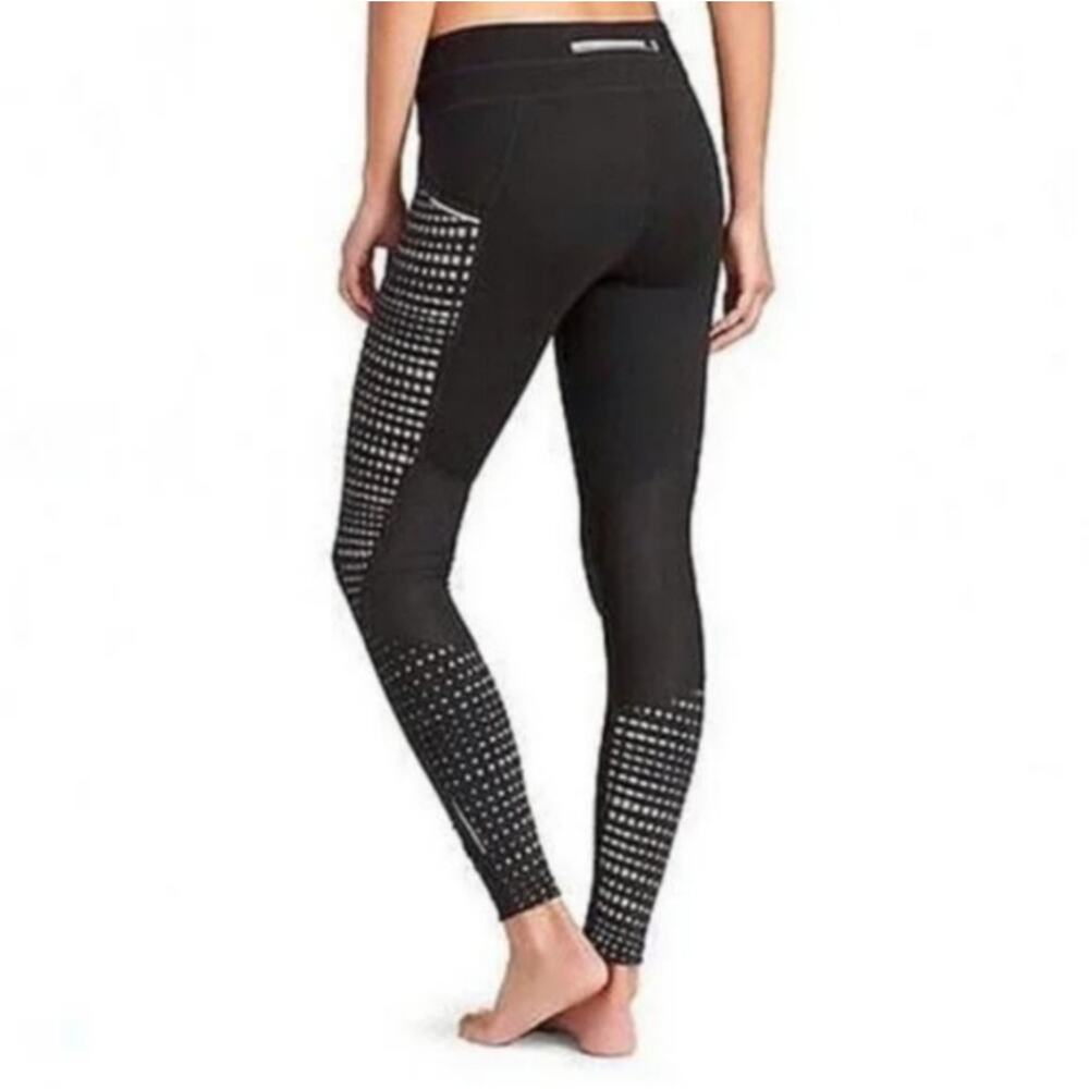 Athleta Be Free Reflective Black Leggings Medium